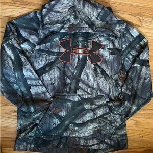 Under Armour | Hoodie | Mens Medium | Mossy Oak Camo Pullover Hunting Outdoors